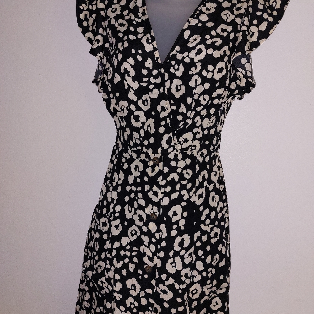 Sienna Sky Black and Cream Floral Midi Dress